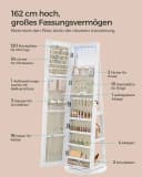 SONGMICS Schmuckschrank mit LED und Spiegel 360° drehbar Weiß Bild 4