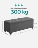 SONGMICS Sitzbank mit Stauraum Sitztruhe Aufbewahrungsbox faltbar gepolstert Bild 5