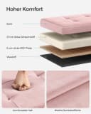 SONGMICS Sitzhocker Aufbewahrungshocker Pastellrosa 110 cm Bild 4