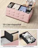SONGMICS Sitzhocker Aufbewahrungshocker Pastellrosa 110 cm Bild 5
