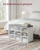 VASAGLE Schuhbank mit 9 Fächern Weiß Leinenimitat Bild 1