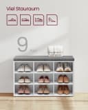 VASAGLE Schuhbank mit 9 Fächern Weiß Leinenimitat Bild 4