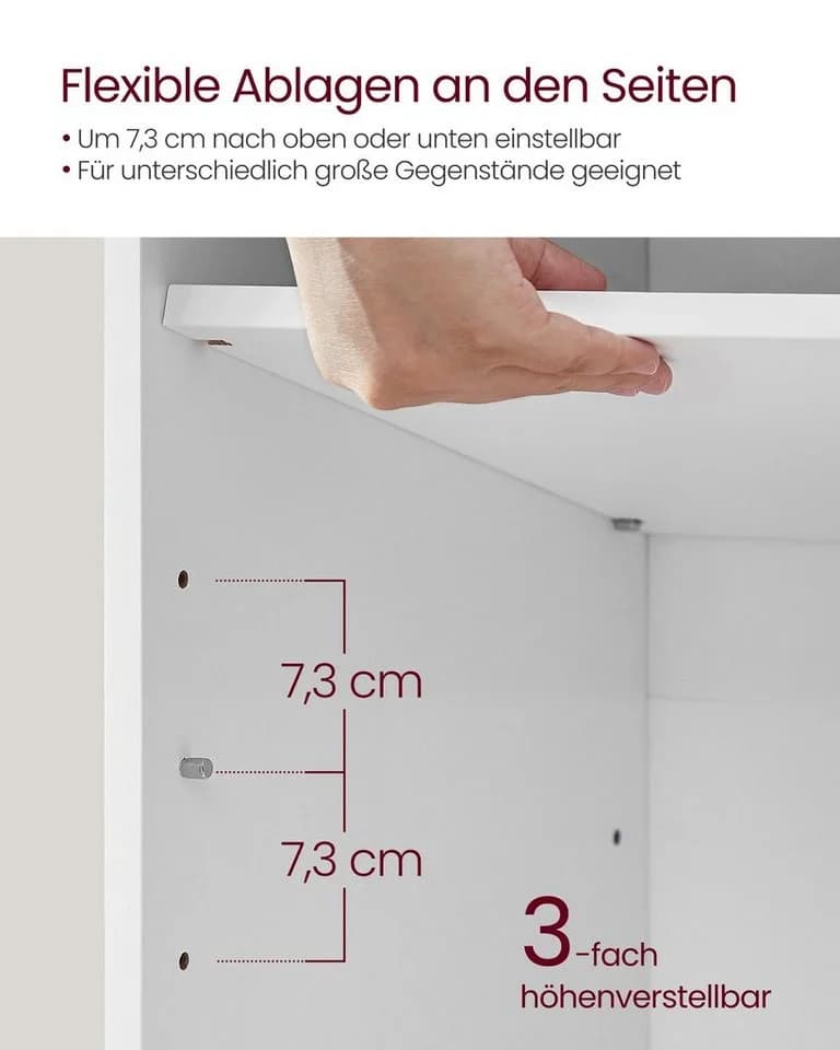 VASAGLE Schuhbank mit 9 Fächern Weiß Leinenimitat - Bild 5