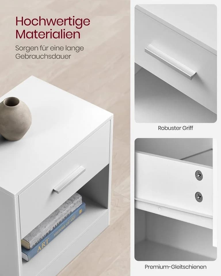 VASAGLE Nachttisch 1-St. mit Schublade, Griff, 28 x 39 x 41 cm - Bild 3