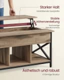 VASAGLE Couchtisch Höhenverstellbar Versteckter Stauraum 60 x 100/120 x (48-62) cm Bild 5