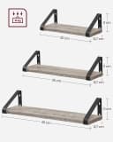 VASAGLE Wandregal Schweberegal 3er-Set 30/35/40 cm Bild 3