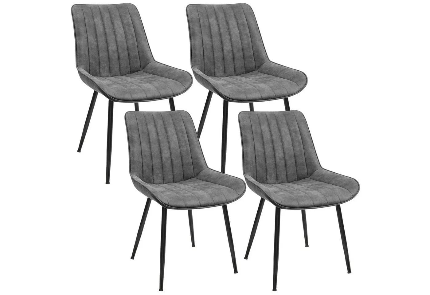 SONGMICS Esszimmerstuhl Set 4 St. Grau Ergonomisch Modern - Bild 2