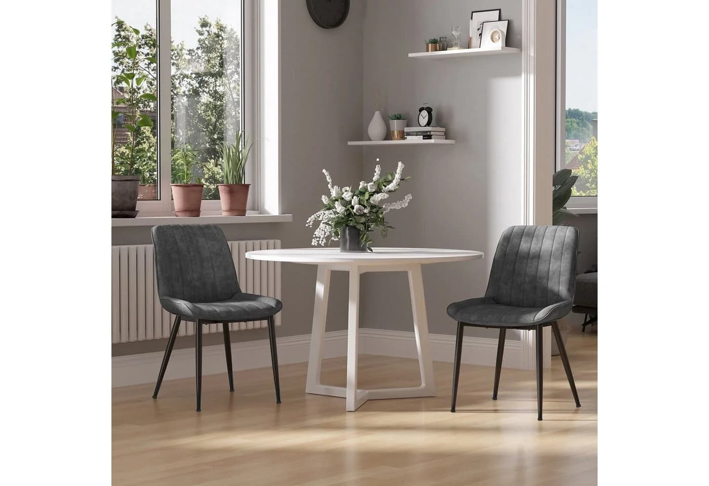 SONGMICS Esszimmerstuhl Set 4 St. Grau Ergonomisch Modern - Bild 4