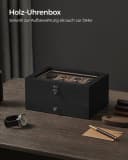 SONGMICS Uhrenbox Uhrenkasten 8/12 Fächer Massivholz Glasdeckel Walnuss Bild 5