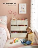 SONGMICS Kinderregal Bücherregal Wolkenweiß 7 Aufbewahrungsboxen Bild 3