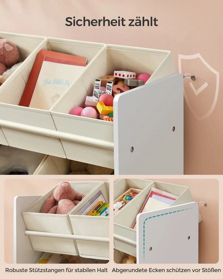 SONGMICS Kinderregal Bücherregal Wolkenweiß 7 Aufbewahrungsboxen - Bild 4