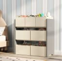 SONGMICS Kinderregal Bücherregal mit 7 Aufbewahrungsboxen aus Vliesstoff, Kinderzimmer-Regal Bild 2