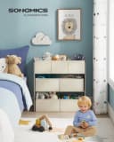 SONGMICS Kinderregal Bücherregal mit 7 Aufbewahrungsboxen aus Vliesstoff, Kinderzimmer-Regal Bild 3