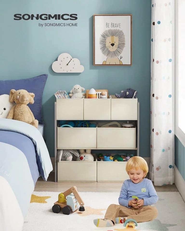 SONGMICS Kinderregal Bücherregal mit 7 Aufbewahrungsboxen aus Vliesstoff, Kinderzimmer-Regal - Bild 3