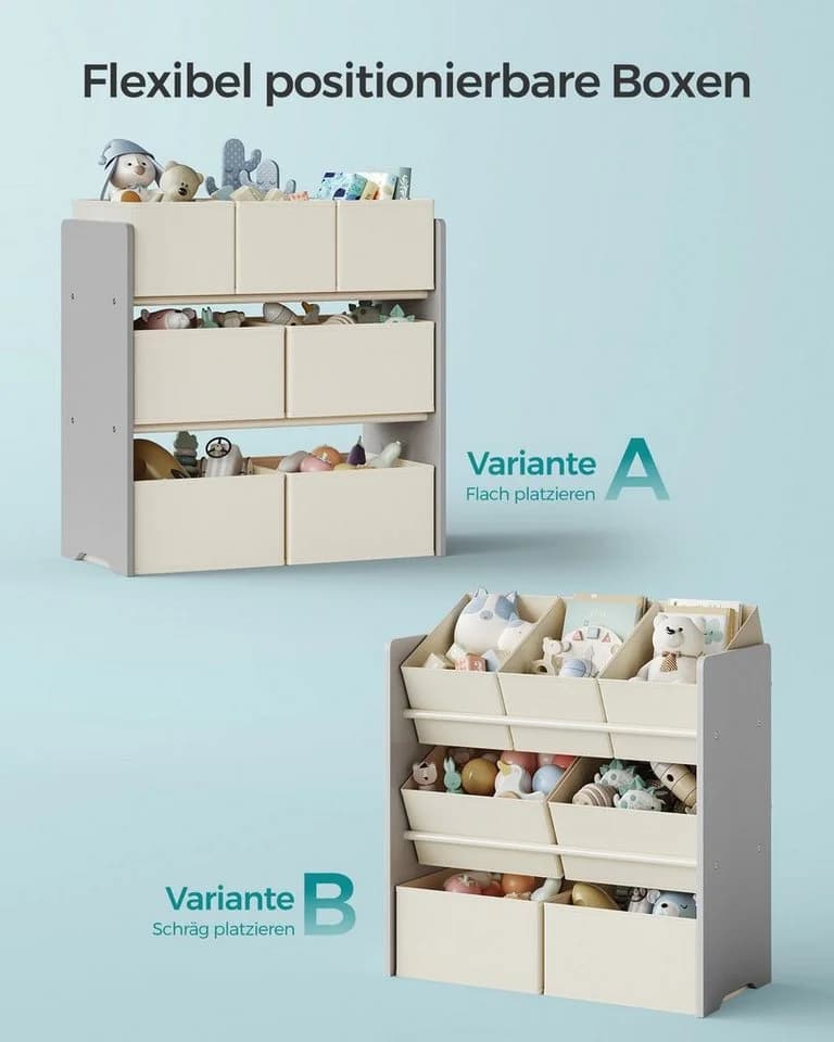 SONGMICS Kinderregal Bücherregal mit 7 Aufbewahrungsboxen aus Vliesstoff, Kinderzimmer-Regal - Bild 5
