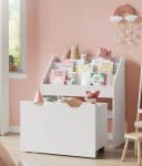 SONGMICS Spielzeugtruhe Bücherregal für Kinder, Kinderregal, Spielzeugregal, mit 3 Regalebenen, auf Rollen Bild 2