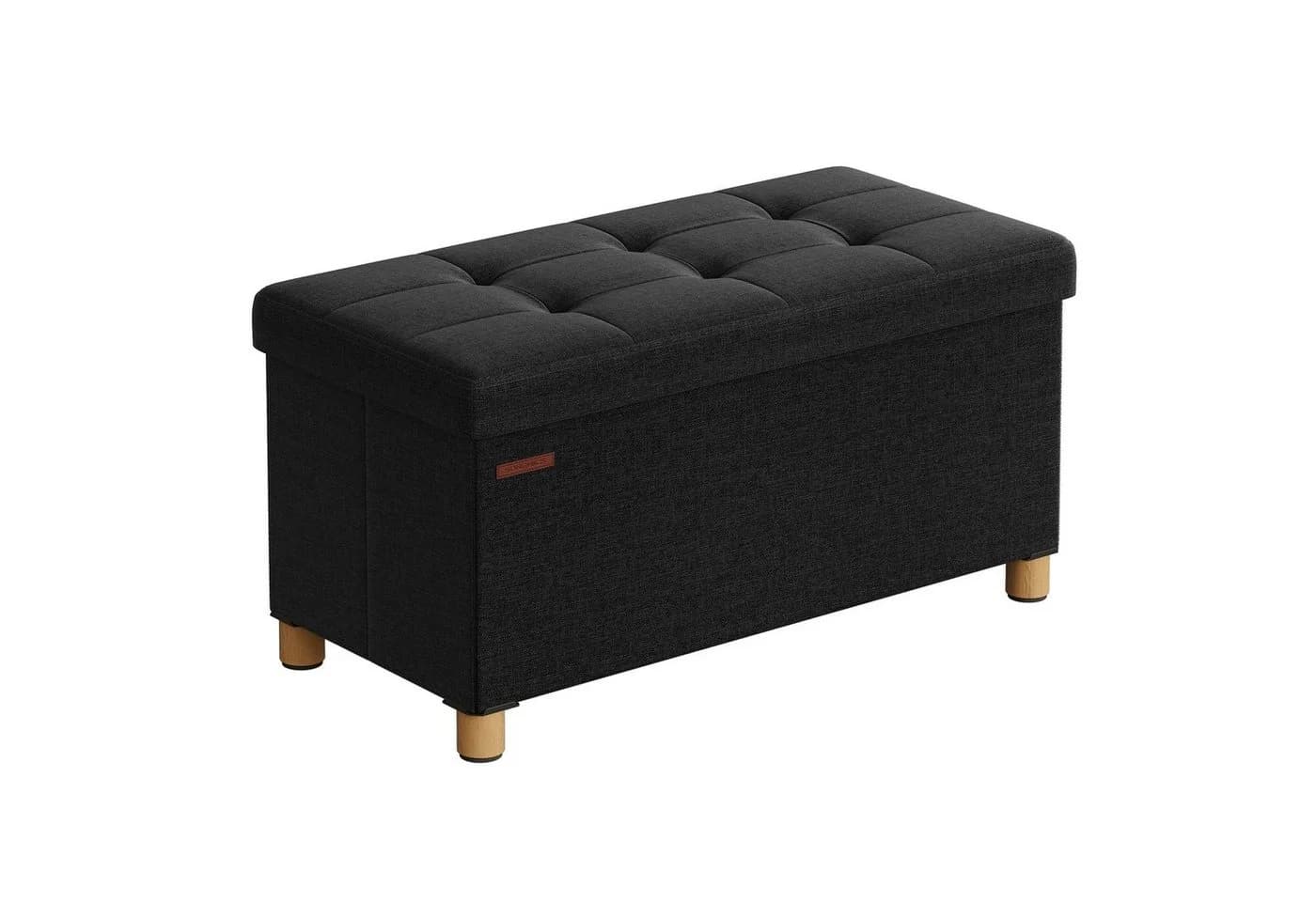 SONGMICS Sitzbank 76/110cm mit Stauraum, klappbare Sitztruhe, Fußbank - Bild 2