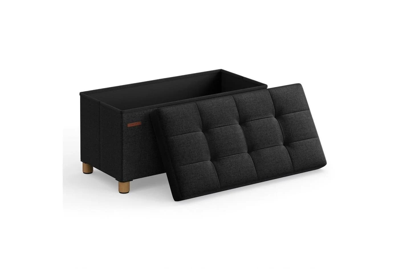 SONGMICS Sitzbank 76/110cm mit Stauraum, klappbare Sitztruhe, Fußbank - Bild 3