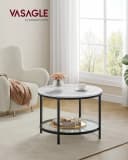 VASAGLE Couchtisch Beistelltisch Marmoroptik Hartglasablage Bild 1
