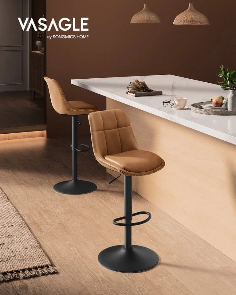VASAGLE Barhocker Barstühle Set 2 St. Höhenverstellbar Drehbar