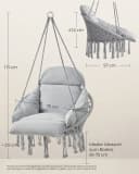 SONGMICS Hängesessel bis 120 kg belastbar, Hängeschaukel, Hängestuhl, skandinavisch Bild 5