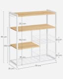 VASAGLE Küchenregal Standregal 6 Haken 35x80x95 cm Eichenfarben-Weiß Bild 3