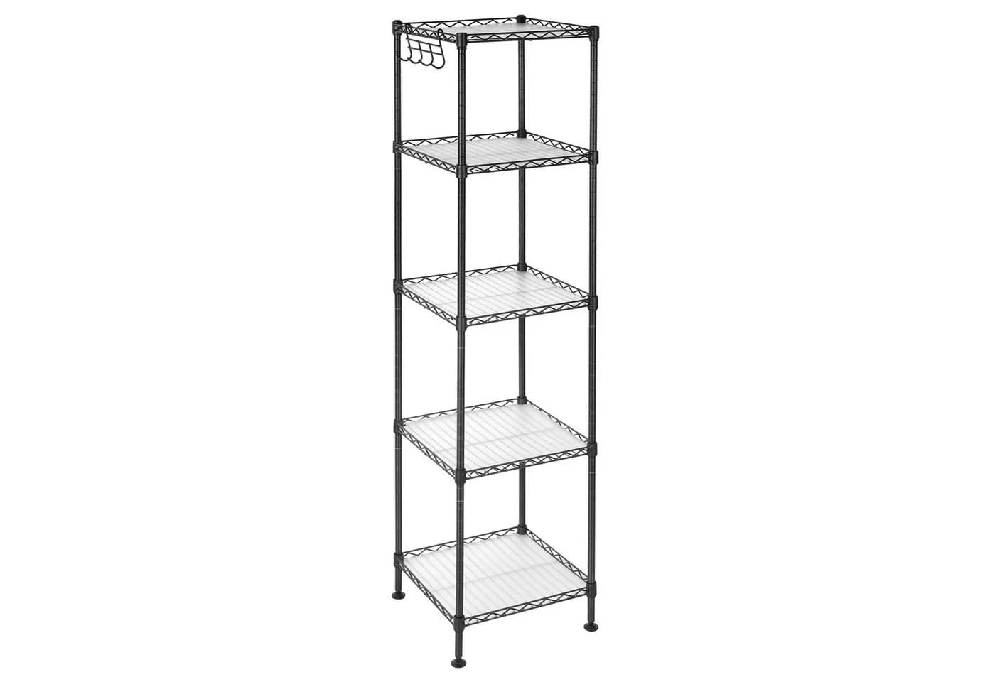 SONGMICS Badregal Standregal Schwarz-Transparent 5 PP-Platten - Bild 2