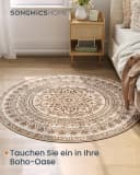 SONGMICS HOME Wohnzimmerteppich Cappuccinobeige Rutschfest Flauschig Bild 3