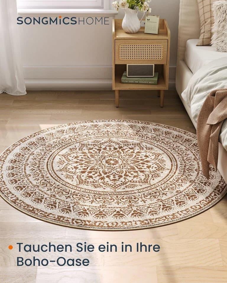 SONGMICS HOME Wohnzimmerteppich Cappuccinobeige Rutschfest Flauschig - Bild 3