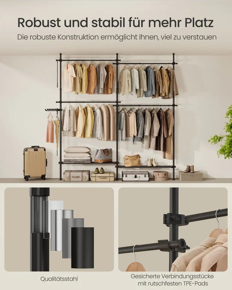 SONGMICS Kleiderständer deckenhoch 3-stufig höhenverstellbar - Bild 5