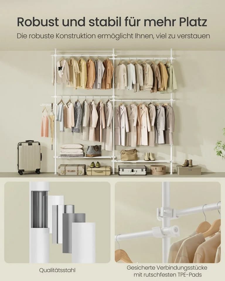 SONGMICS Kleiderständer höhenverstellbar weiß/schwarz - Bild 5