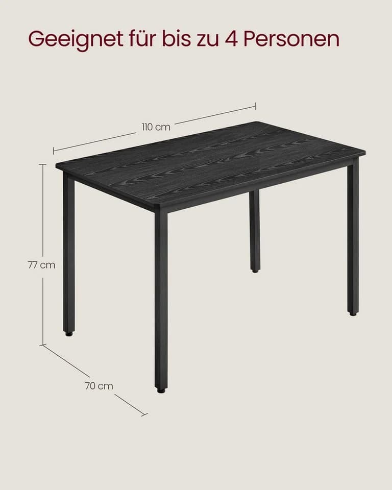 VASAGLE Esstisch Küchentisch 70 x 110 x 77 cm für 4 Personen - Bild 3
