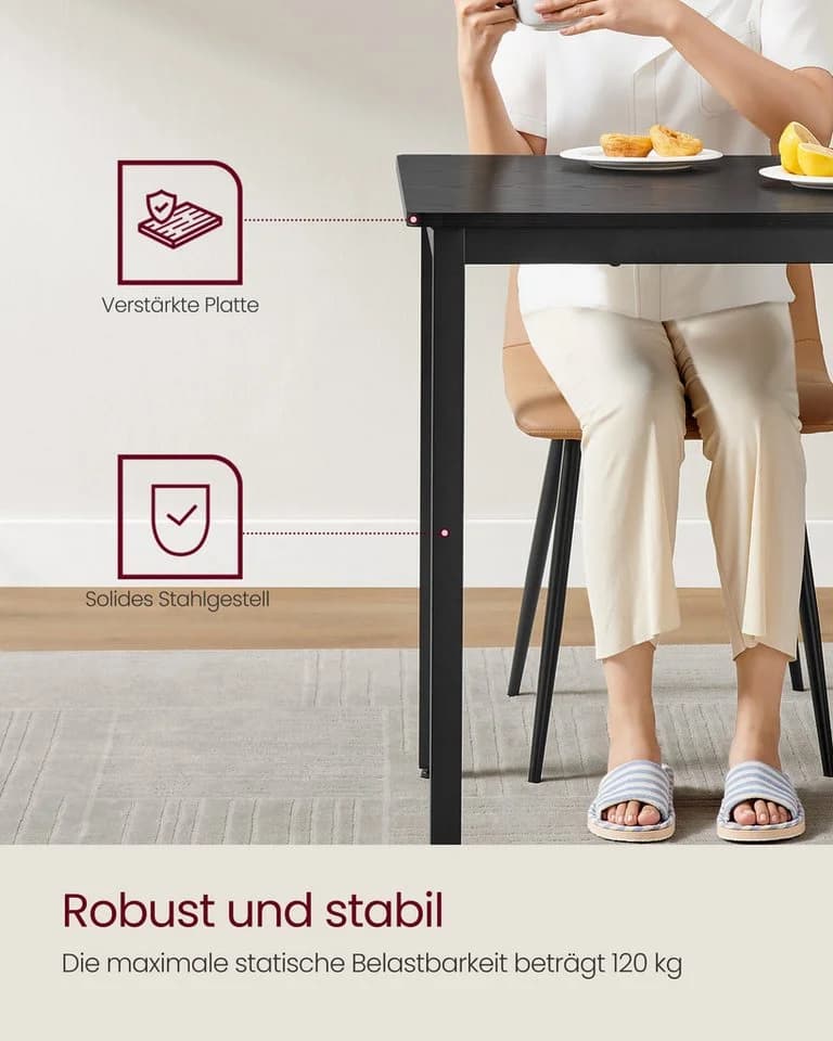 VASAGLE Esstisch Küchentisch 70 x 110 x 77 cm für 4 Personen - Bild 5