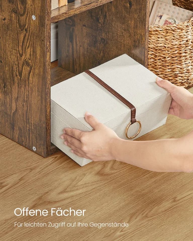 VASAGLE Bücherregal Standregal 10 Fächer Weiß/Braun Skandinavischer Stil - Bild 3