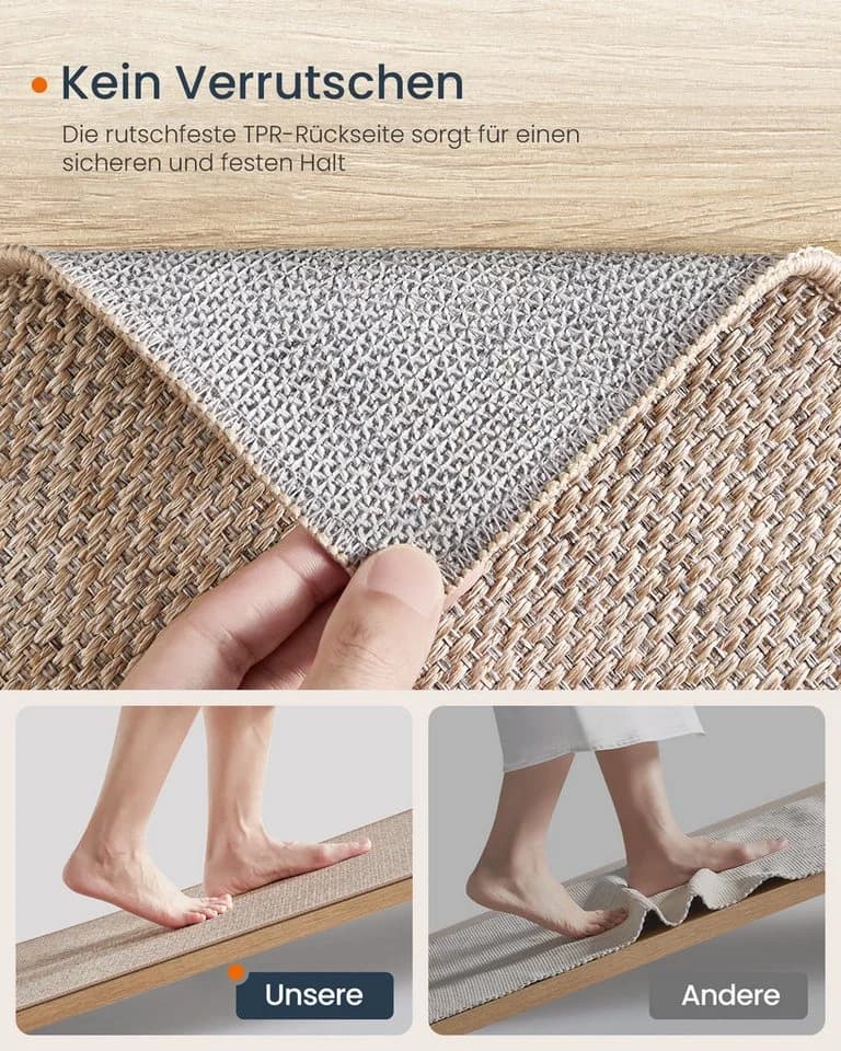 SONGMICS HOME Sisalteppich Wohnzimmerteppich 5 mm Jute-Optik Braun - Bild 3
