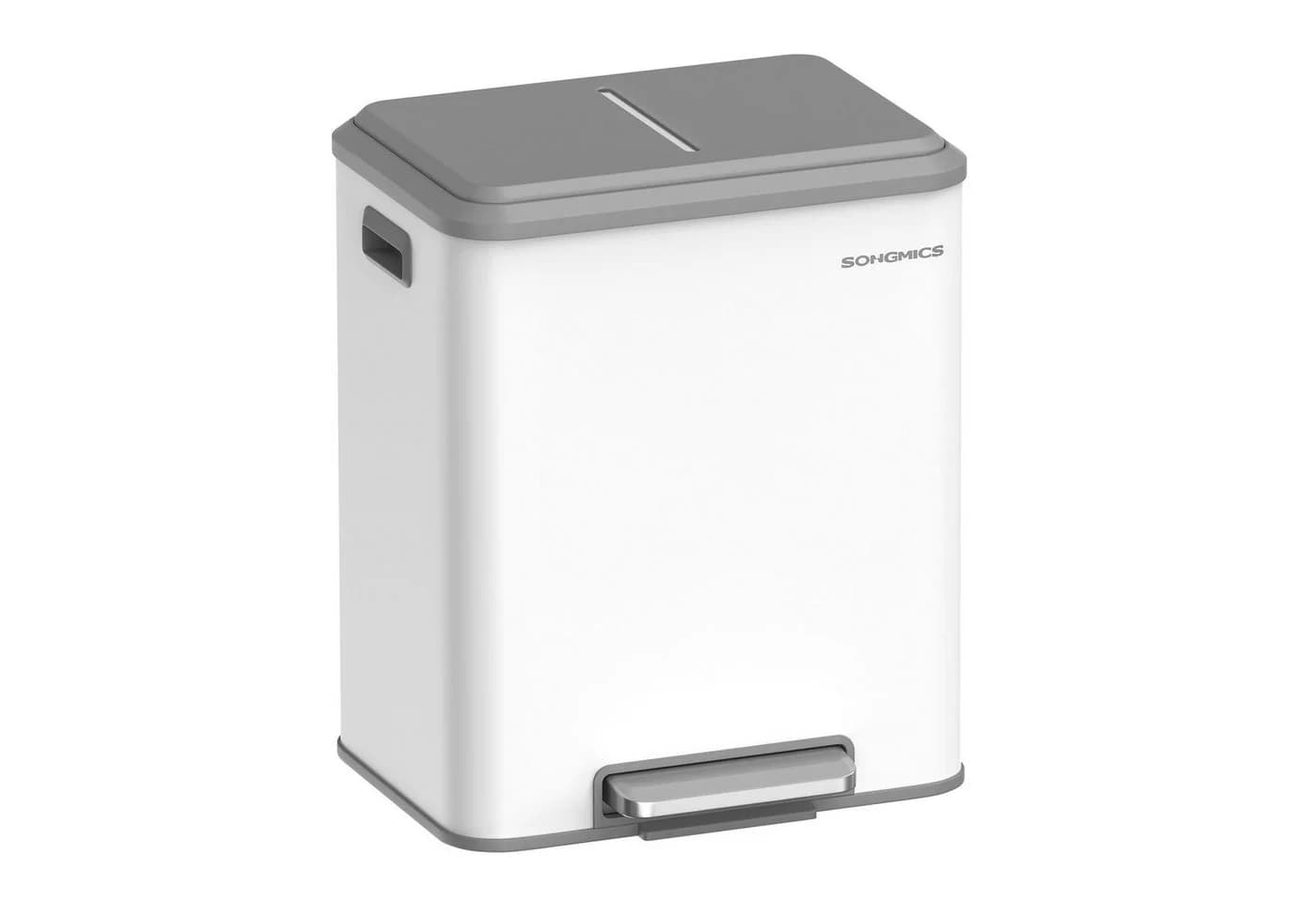 SONGMICS Mülleimer 30L Mülltrennsystem Softclose Deckel Stahl