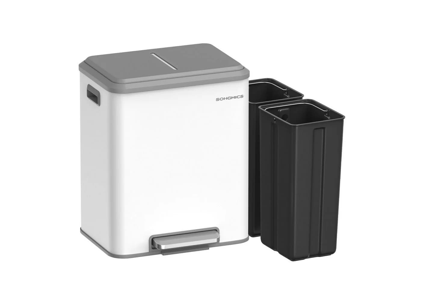 SONGMICS Mülleimer 30L Mülltrennsystem Softclose Deckel Stahl - Bild 2