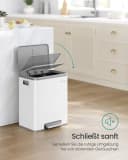 SONGMICS Mülleimer 30L Mülltrennsystem Softclose Deckel Stahl Bild 4