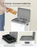 SONGMICS Mülleimer 30L Mülltrennsystem Softclose Deckel Stahl Bild 5