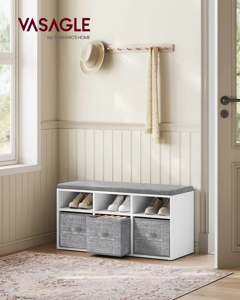Multifunktionales Kinderregal mit Sitzbank und Schuh-Organizer - Bild 1
