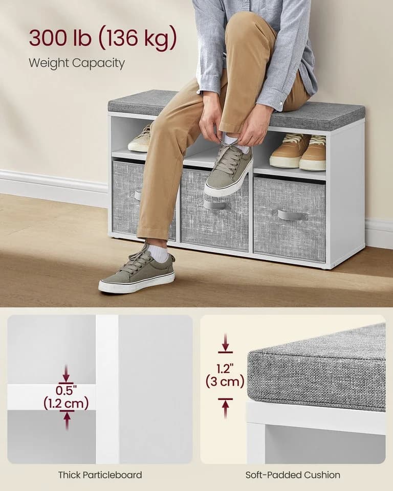 Multifunktionales Kinderregal mit Sitzbank und Schuh-Organizer - Bild 4