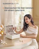 SONGMICS HOME Schmuckkasten Schmuckbox Schmuckaufbewahrung 2 Ebenen Spiegel Wolkenweiß Bild 3