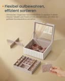 SONGMICS HOME Schmuckkasten Schmuckbox Schmuckaufbewahrung 2 Ebenen Spiegel Wolkenweiß Bild 5