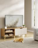 VASAGLE Lowboard TV-Schrank 140 cm für Fernseher bis 65 Zoll Weiß/Braun Bild 1