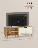 VASAGLE Lowboard TV-Schrank 140 cm für Fernseher bis 65 Zoll Weiß/Braun Bild 4