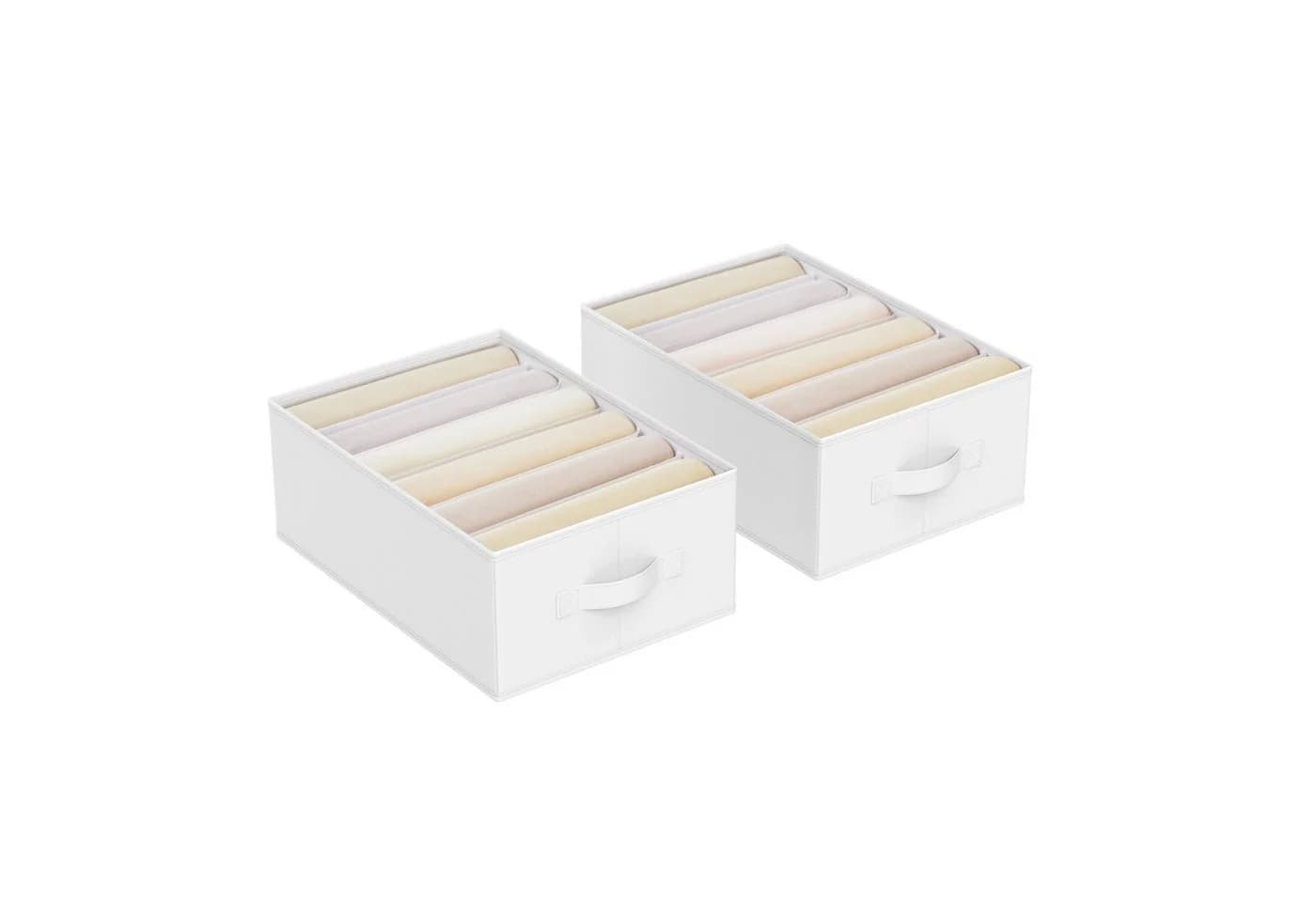 SONGMICS Aufbewahrungsbox Kleiderschrank-Organizer 2er Set 6 Fächer Wolkenweiß - Bild 2