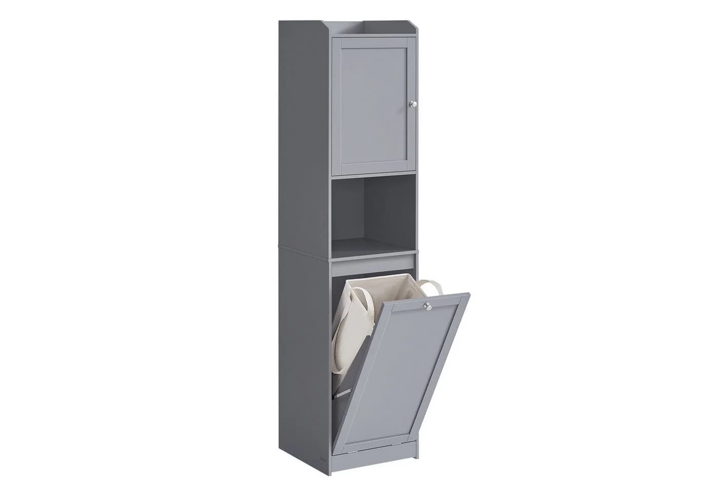 VASAGLE Badezimmerschrank Taubengrau MDF Polyestergewebe - Bild 2