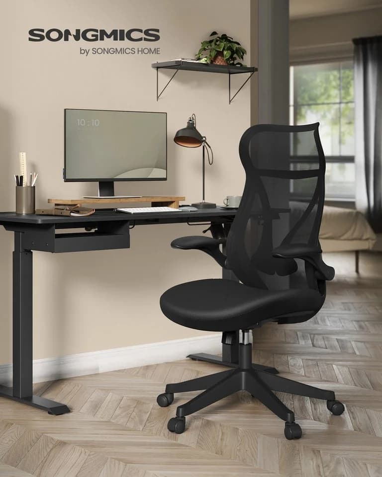 SONGMICS Bürostuhl Schreibtischstuhl Ergonomisch Schwarz