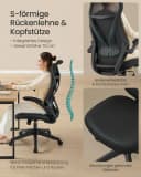 SONGMICS Bürostuhl Schreibtischstuhl Ergonomisch Schwarz Bild 3