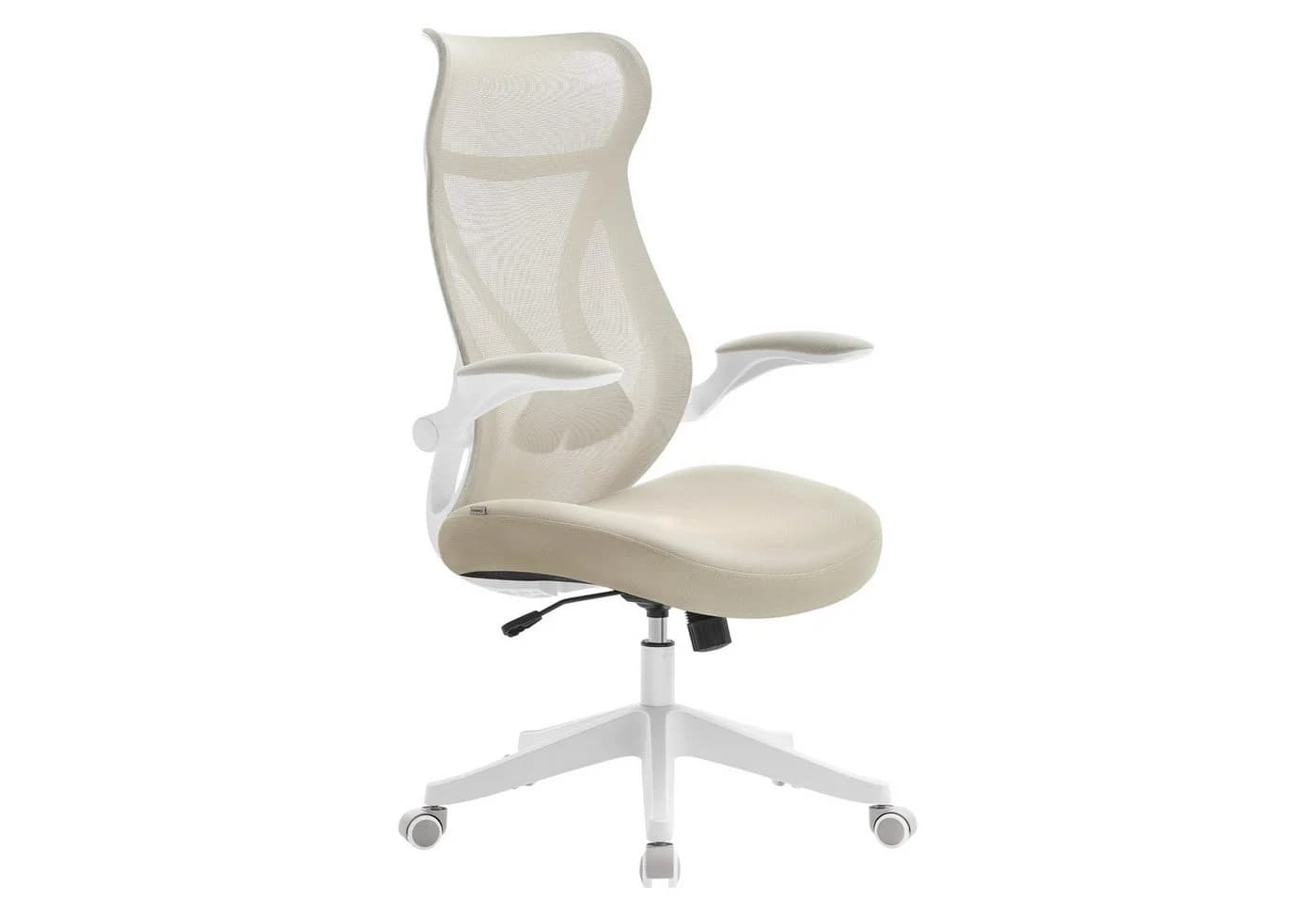 SONGMICS Bürostuhl Schreibtischstuhl Ergonomische Rückenlehne Hochklappbare Armlehnen Beige - Bild 2